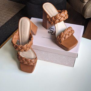 🚩SOLD🚩Brown Braided Block Heel by Sincerely Jules Like New